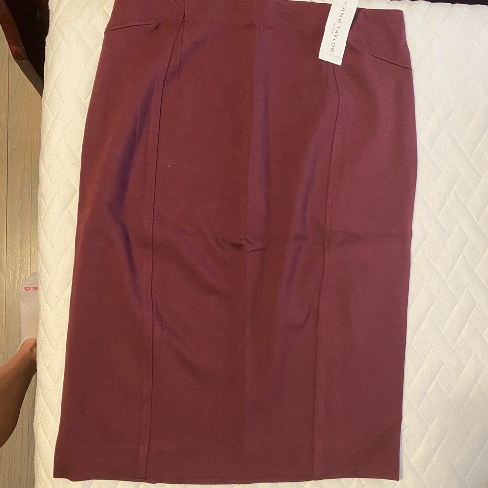 Loft Maroon Pencil Skirt